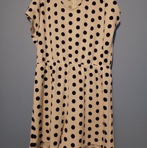 Plus Size White with Black Polka Dot Romper